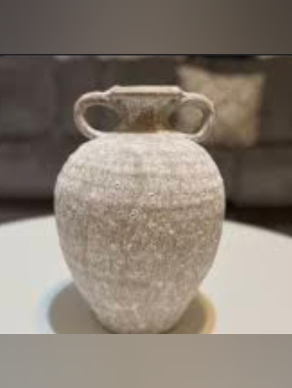 Amphora Earthenware Linen Color Textured Vestige Vase Pottery Jar